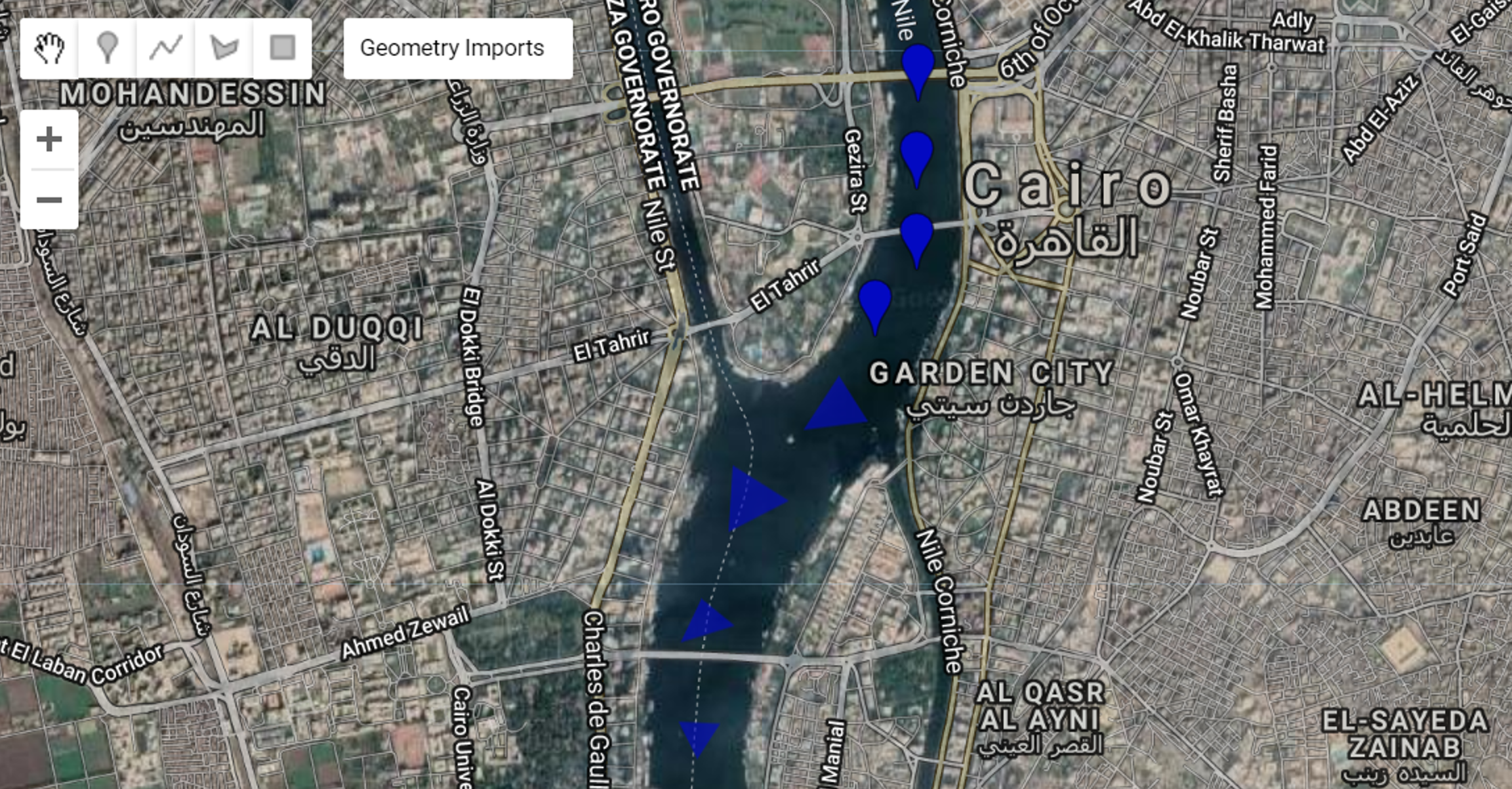 Sample points and polygons for the Water class