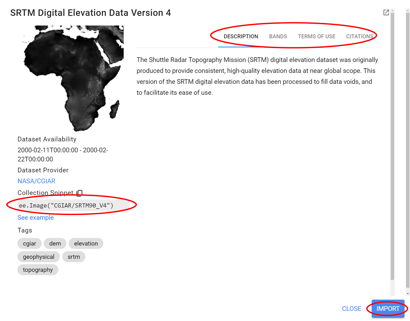 Data description