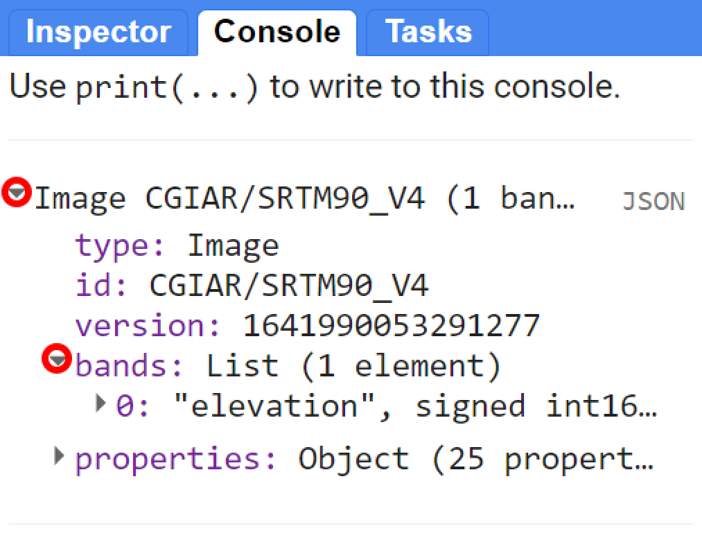 Image description using `print()`