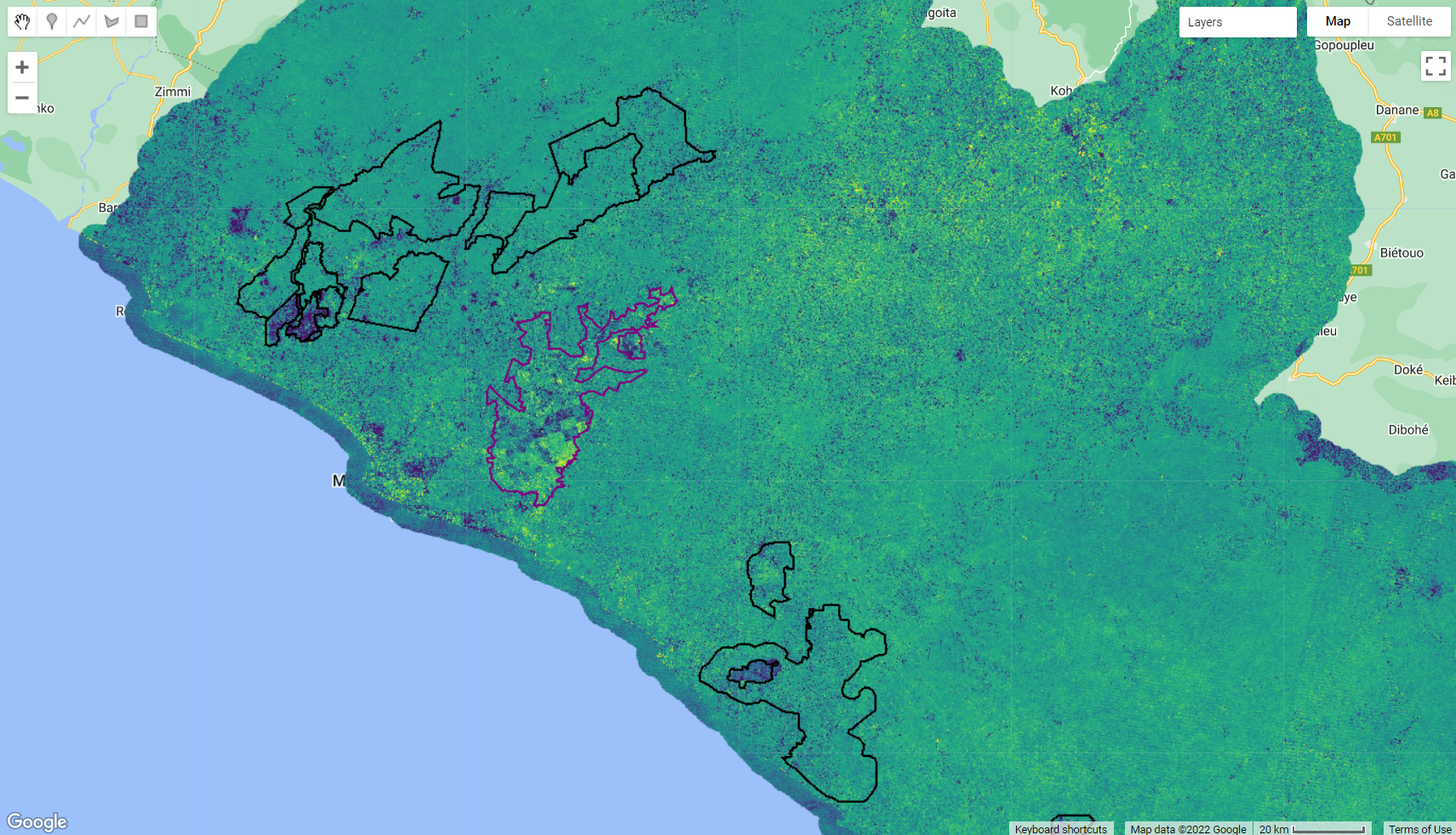 2016 NBR Anomaly and the oil palm and rubber plantation concessions.